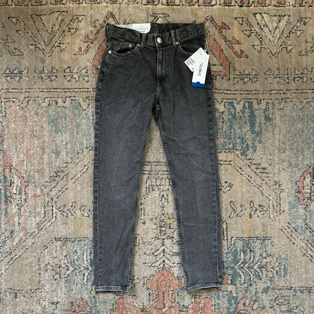 NEW H&M Charcoal Stretch Denim Skinny Jeans, Slim Fit NWT